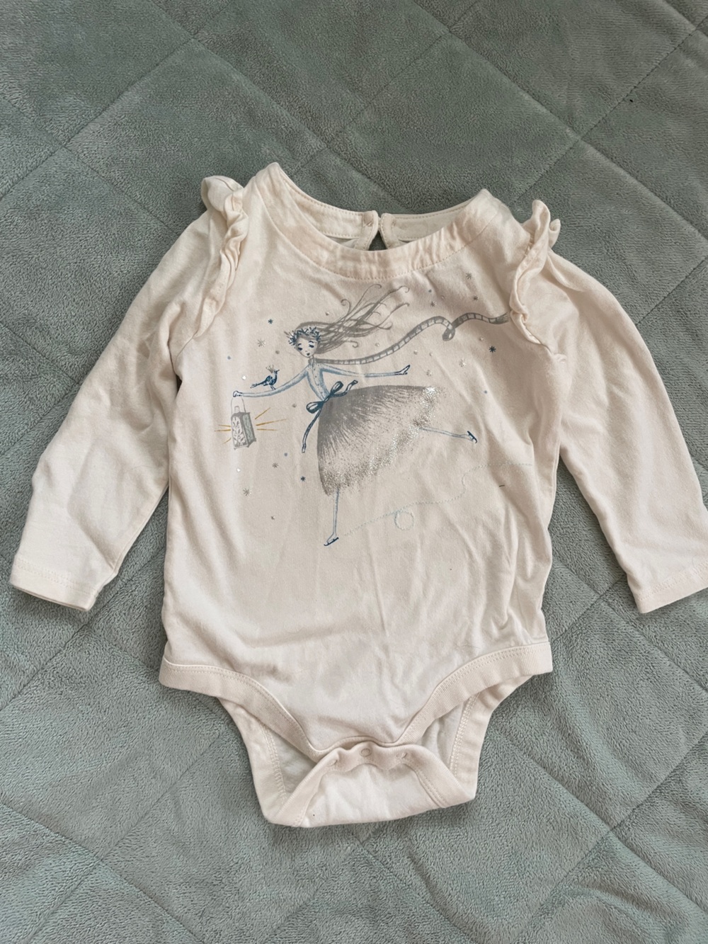 GAP Light Pink Fairy Graphic Long-Sleeve One-Piece